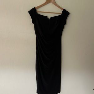 Black Off Shoulder Midi Dress